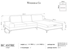 Planet üvegzöld kinyitható sarokkanapé, jobb oldali - Windsor &amp; Co Sofas