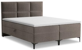 Barna ágyneműtartós boxspring ágy 160x200 cm Pakalana – Makamii