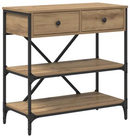 Konzol Asztal Kézműves tölgy 75x34,5x75 cm Mérnökfa
