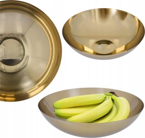 Fém Tál 27cm arany dekoratív acél tál gyümölcsök és saláták számára
