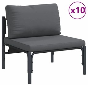 Kerti Kanapé Szett párnával 13 pcs Antracitszürke Acél