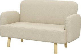 HOMCOM 2-személyes Modern Skandináv Szövet Kanapé Karfákkal, 21 cm Párnázottságú Fa Lábbal a Nappaliba, Pihenőbe, Otthonra és Irodába, 140x74x79 cm, K