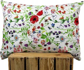 Párnahuzat pamut Prémium színes virágok rét pipacs rovarok 1472 50x60