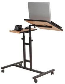 Állítható GLEN asztal 87x67 cm barna/fekete