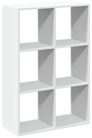 fehér szerelt fa térelválasztó könyvespolc 69,5x29x103,5 cm