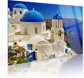 Kép - Santorini, Görögország (üvegen) (70x50 cm)