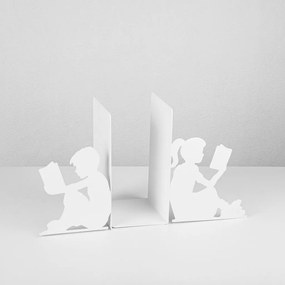 Kitap fém könyvtámasz, fehér, 40,5×14 cm