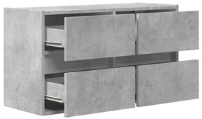betonszürke falra szerelhető TV-szekrény LED-del 80x31x45 cm