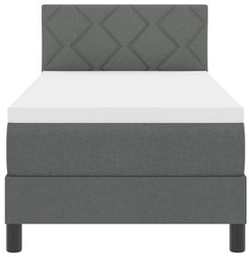 Boxspring Ágy Matraccal &amp; LED Sötét Szürke 80x200 cm Szövet