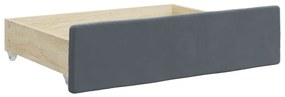 sötétszürke kihúzható bársony heverő fiókkal 80 x 200 cm