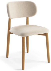 MAZZONI EXPORT ALMO Bézs (Apia 453 szövet)/lakkozott tölgyfa váz - RETRO FA SZÉK NAPPALIBA ÉTKEZŐBE KONYHÁBA