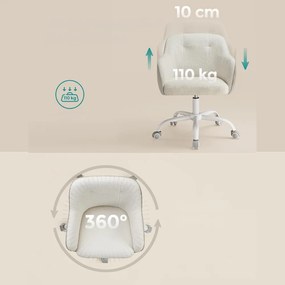 SABINA irodai szék, max. 110 kg, fehér/bézs SongmicsHome