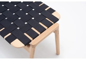 Fekete-natúr színű pad Klupa - Gazzda