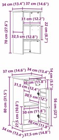 Fürdőszoba bútor szett fiókkal VIGO 2 pcs Barna és Méz barna