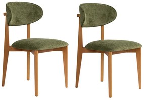 Lionte Green and Dark Oak étkezőszék szett, 2 db