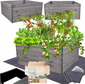 Magasított ágyás zöldséges ládák inspect virágtartó impregnáló 54x100x100