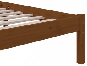 mézbarna tömör fa ágykeret 200x200 cm