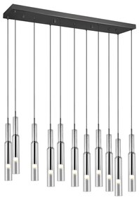 Fekete-ezüstszínű LED függőlámpa üveg búrával Lucent – Trio Select