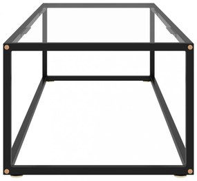 fekete dohányzóasztal edzett üveggel 120 x 50 x 35 cm