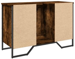 füstös tölgy szerelt fa fürdőszobai mosdószekrény 91x35x60 cm