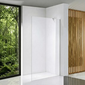 Stuxi Eco Walk-in zuhanyfal, 70x195 cm, 6 mm vastag vízlepergető biztonsági üveggel, 195 cm magas, helytakarékos sarok stabilizátorral