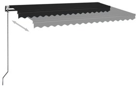 antracitszürke szélérzékelős és LED-es napellenző 450 x 350 cm