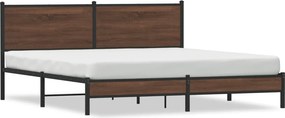 vidaXL barna tölgy színű fém ágykeret matrac nélkül 183 x 213 cm