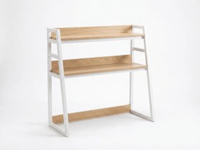 Polc az asztalra VERTEX 90x95 cm, fehér / tölgy dekoráció