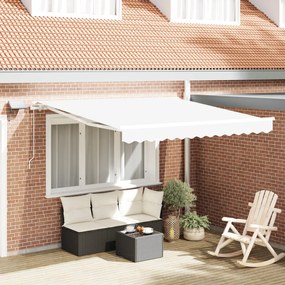 Kézi Behúzható Napellenző LED-del Fehér 300x250 cm