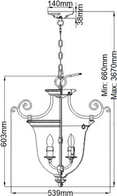 Hinkley Lighting CAMBRIDGE HK-CAMBRIDGE-P-S Függőlámpa 3x60W/E14