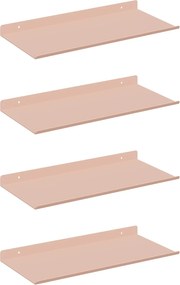 vidaXL Lebegő polc 4 pcs Rózsaszín 40 x 18 x 2,5 cm Acél
