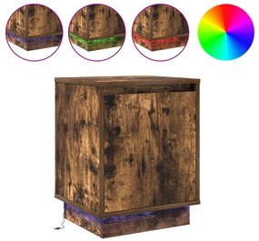 Éjjeli szekrény LED világítással 2 db Füstölt tölgy 39x34,5x50 cm