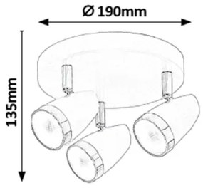 Rabalux 6514 - LED Spotlámpa KAREN 3xLED/4W/230V