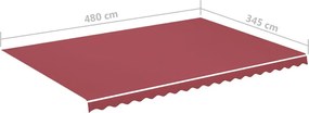 Burgundi vörös csere napellenző ponyva 5 x 3,5 m