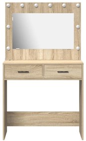 LED világítású öltözőasztal Sonoma tölgy 78.5 x 41 x 135 cm