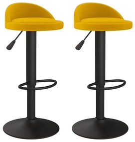 vidaXL 2 db sárga bársony bárszék