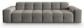 Szürke bársony kanapé 255 cm Kendal – Micadoni Home