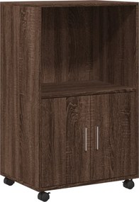 vidaXL barna tölgy színű szerelt fa kerekes szekrény 55 x 40 x 91 cm