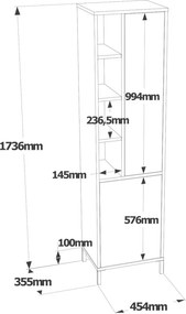 Konyhaszekrény, 45 cm – TR956LCS1580