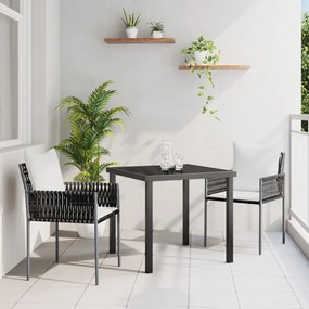 3 részes kertészeti étkezőszett párnákkal Barna Poli Rattan