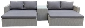 Szürke műrattan négyszemélyes kerti lounge szett Drammen - Bonami Selection