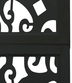 6 paneles fekete tömör császárfa térelválasztó