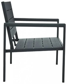 szürke fautánzatú HDPE kerti pad 120 cm