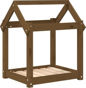 vidaXL mézbarna tömör fenyőfa kutyaágy 61x50x70 cm