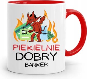 Bankárnak Piros Bögre Születésnapi Ajándék fényképes nyomtatással