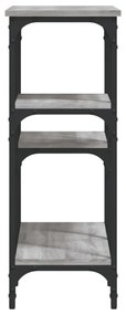 szürke sonoma színű szerelt fa konzolasztal 80x29x75 cm