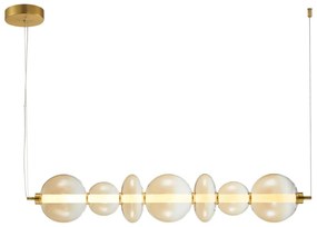Prémium üveg LED függőlámpa borostyán 40W Milagro Daphne Amber 5094lm 3000K (ML0349)