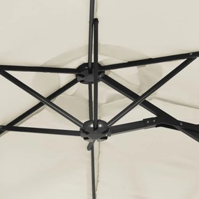 homokfehér dupla tetős napernyő 316x240 cm