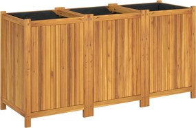vidaXL tömör akácfa kerti virágtartó béléssel 150 x 50 x 75 cm