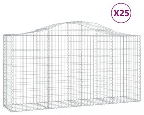 25 db íves horganyzott vas gabion kosár 200x50x100/120 cm